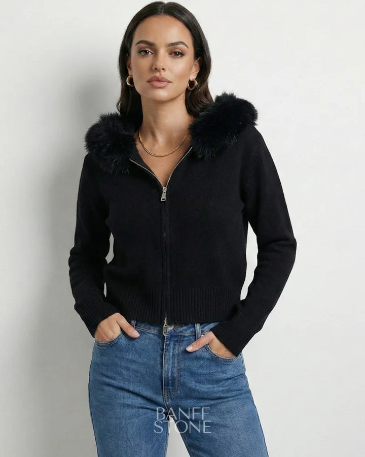 Alpine Hooded Cardigan Black / S