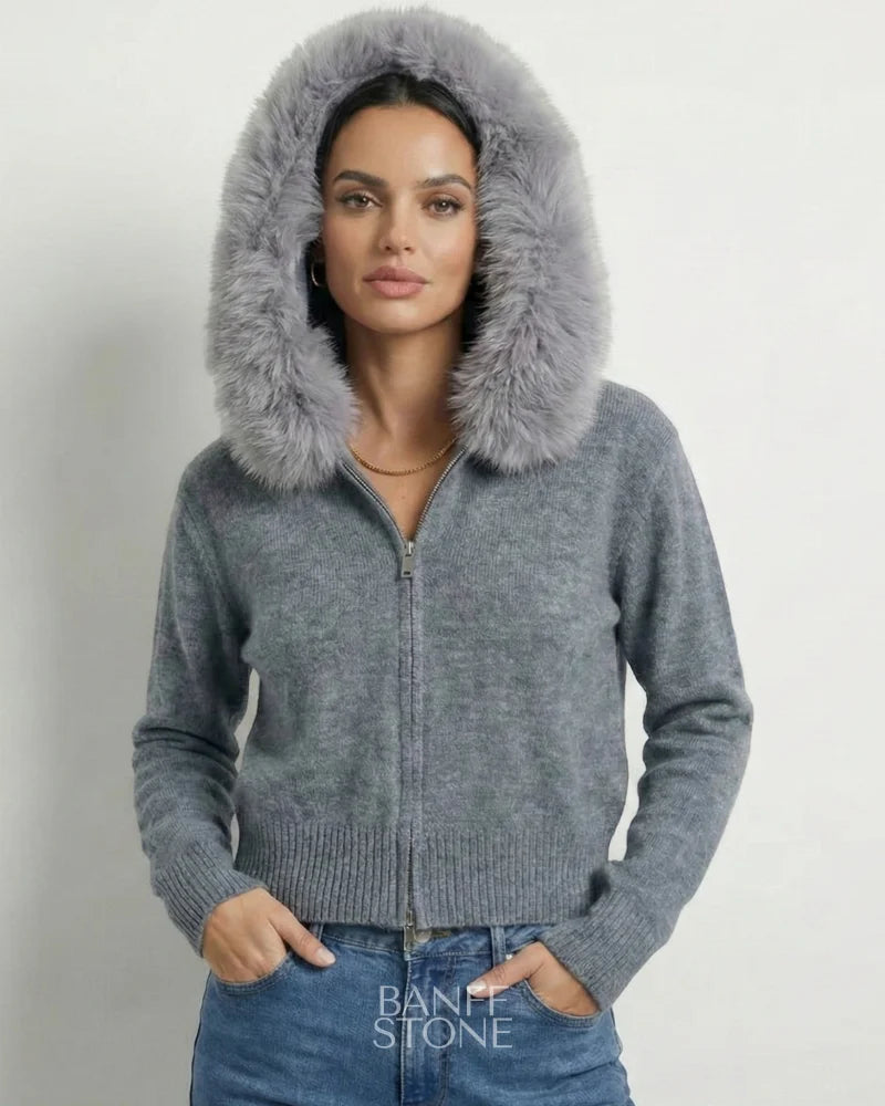 Alpine Hooded Cardigan Grey / S