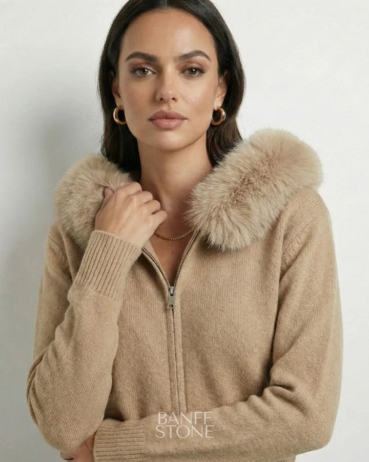 Alpine Hooded Cardigan Khaki / S