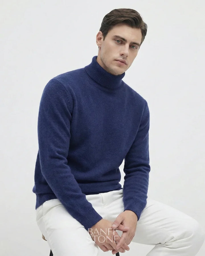 Alpine Wool Turtleneck - 100% Wool Blue / S