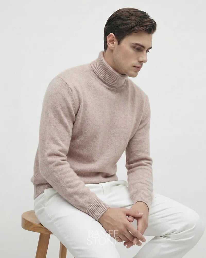 Alpine Wool Turtleneck - 100% Wool Camel / S