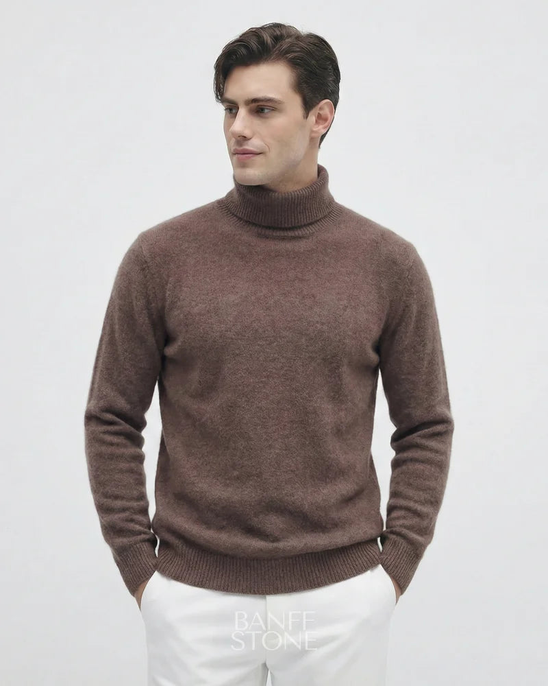 Alpine Wool Turtleneck - 100% Wool Dark Camel / S