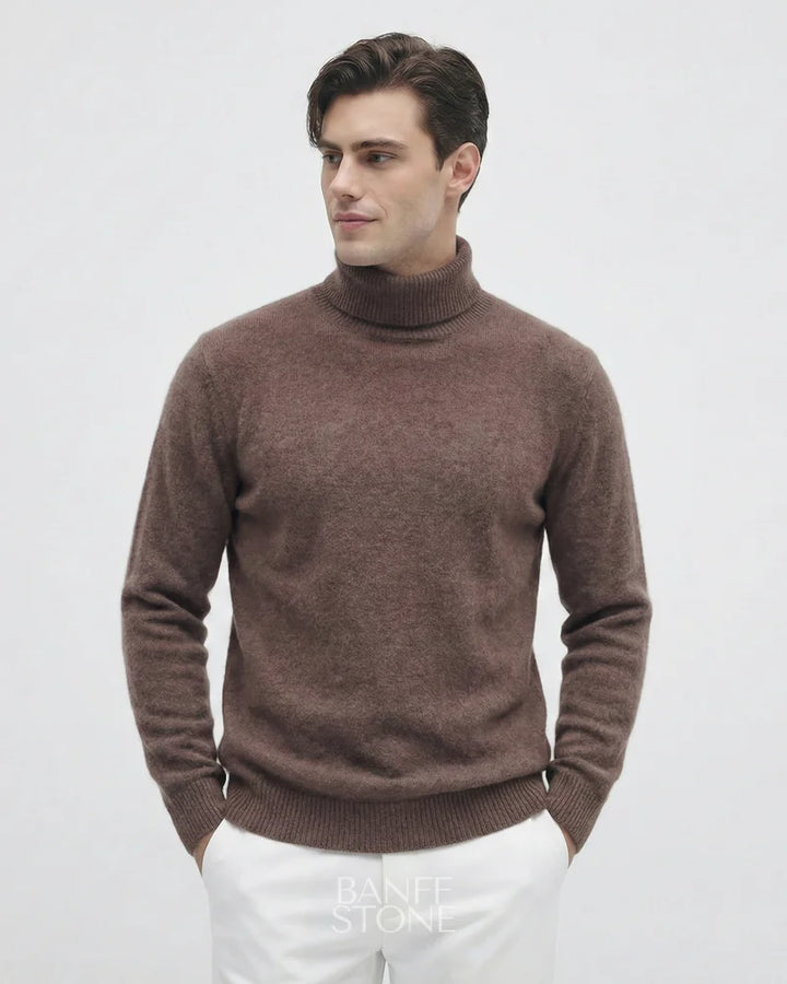 Alpine Wool Turtleneck - 100% Wool Dark Camel / S