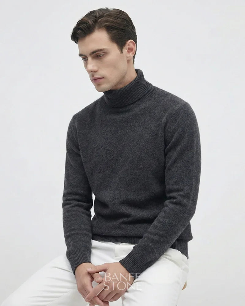 Alpine Wool Turtleneck - 100% Wool Dark Grey / S