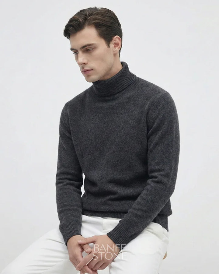 Alpine Wool Turtleneck - 100% Wool Dark Grey / S
