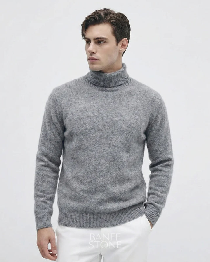 Alpine Wool Turtleneck - 100% Wool Light Grey / S