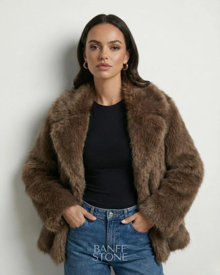 Aspen Faux Fur Coat Brown / XS