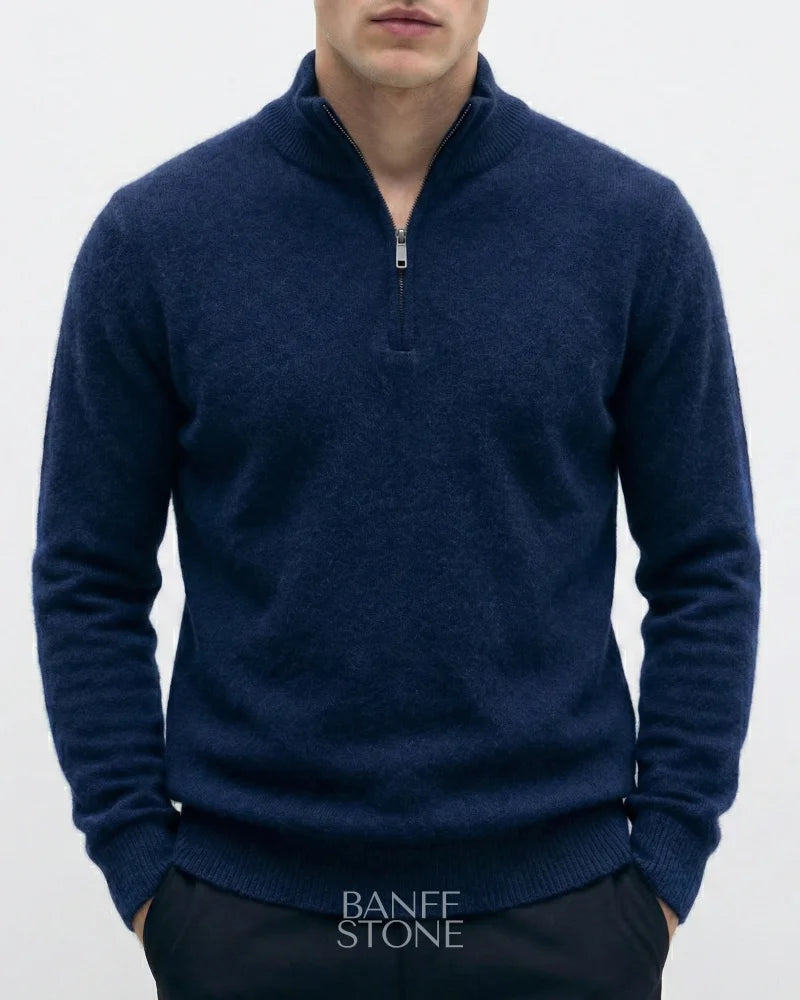 Cambridge Cashmere Quarter Zip Navy / S
