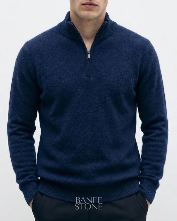 Cambridge Cashmere Quarter Zip Navy / S