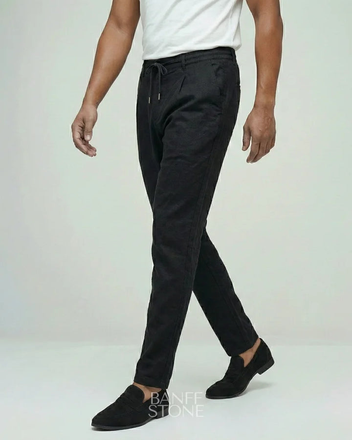 Coastal Linen Trousers Black / S