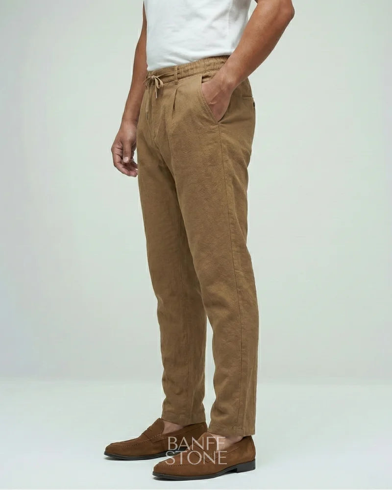 Coastal Linen Trousers Khaki / S