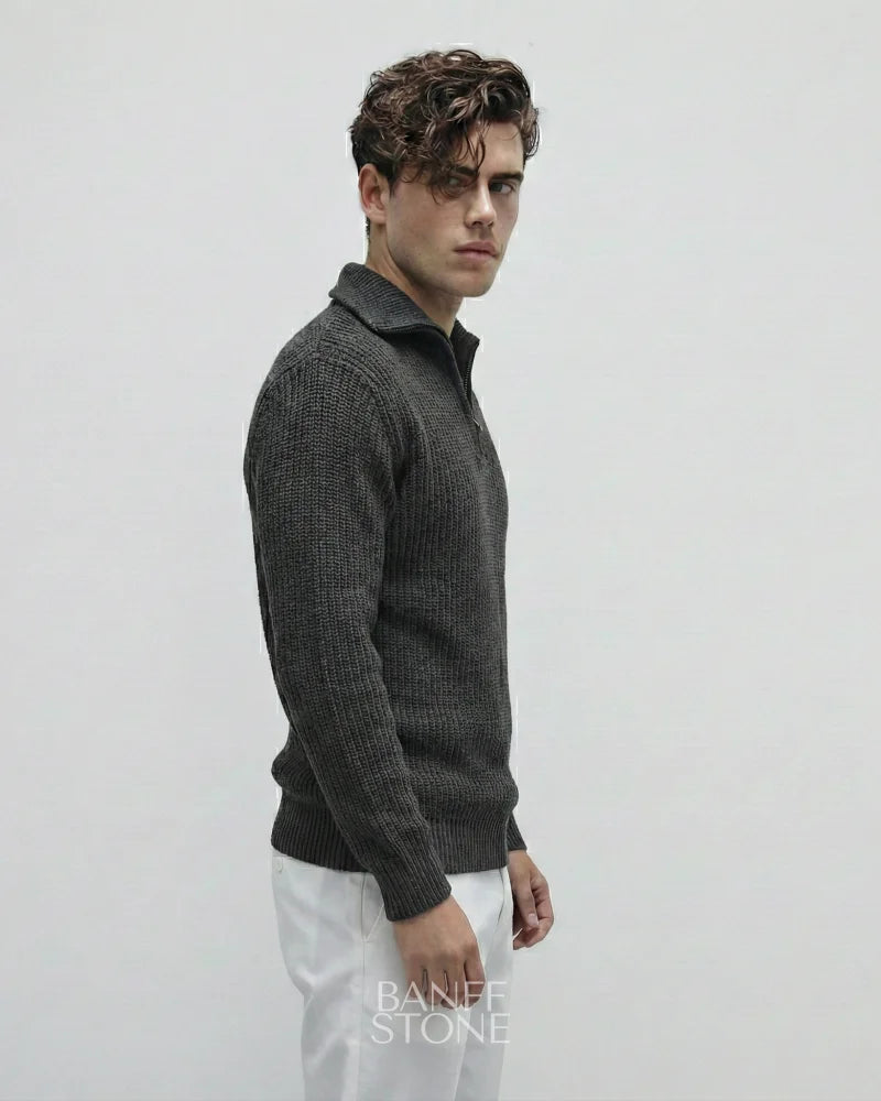 Continental Knit Pullover Dark Grey / M