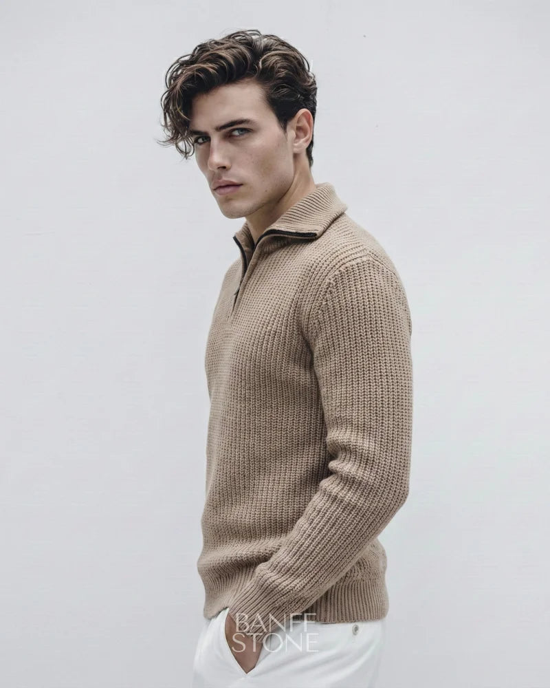 Continental Knit Pullover Khaki / M