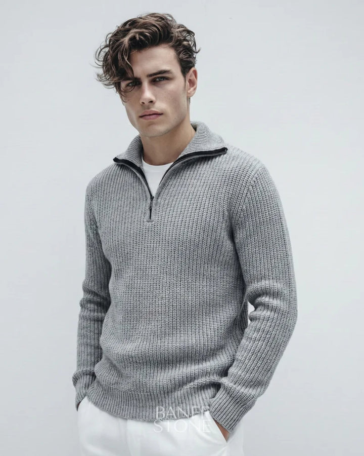 Continental Knit Pullover Light Grey / M