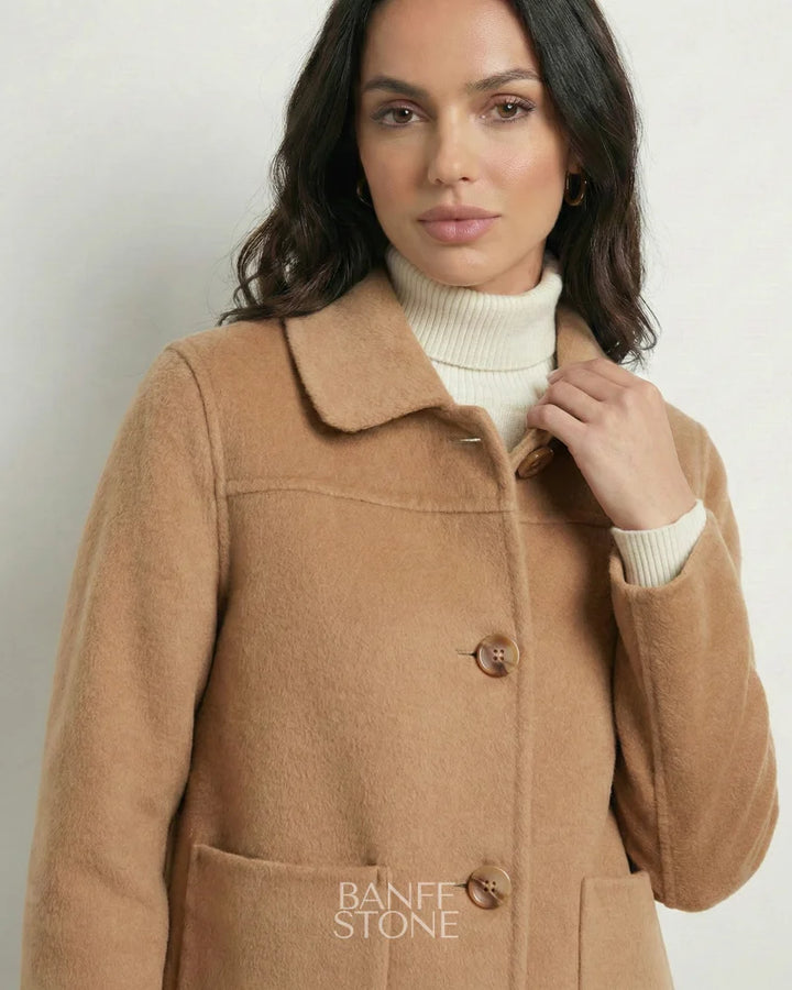 Florence Wool Coat - 100% Wool Camel / M