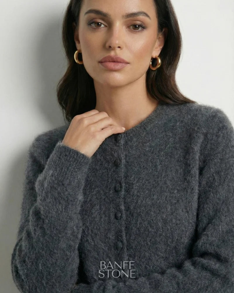 Kensington Cashmere Cardigan Dark Grey / M