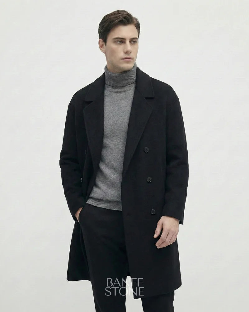 Kensington Wool Overcoat - 100% Wool Black / M