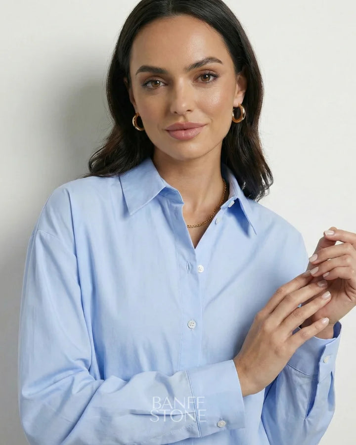 Madison Cotton Shirt Sky Blue / XS