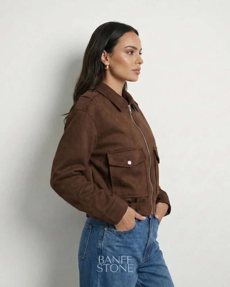 Madison Suede Jacket Coffee Brown / S