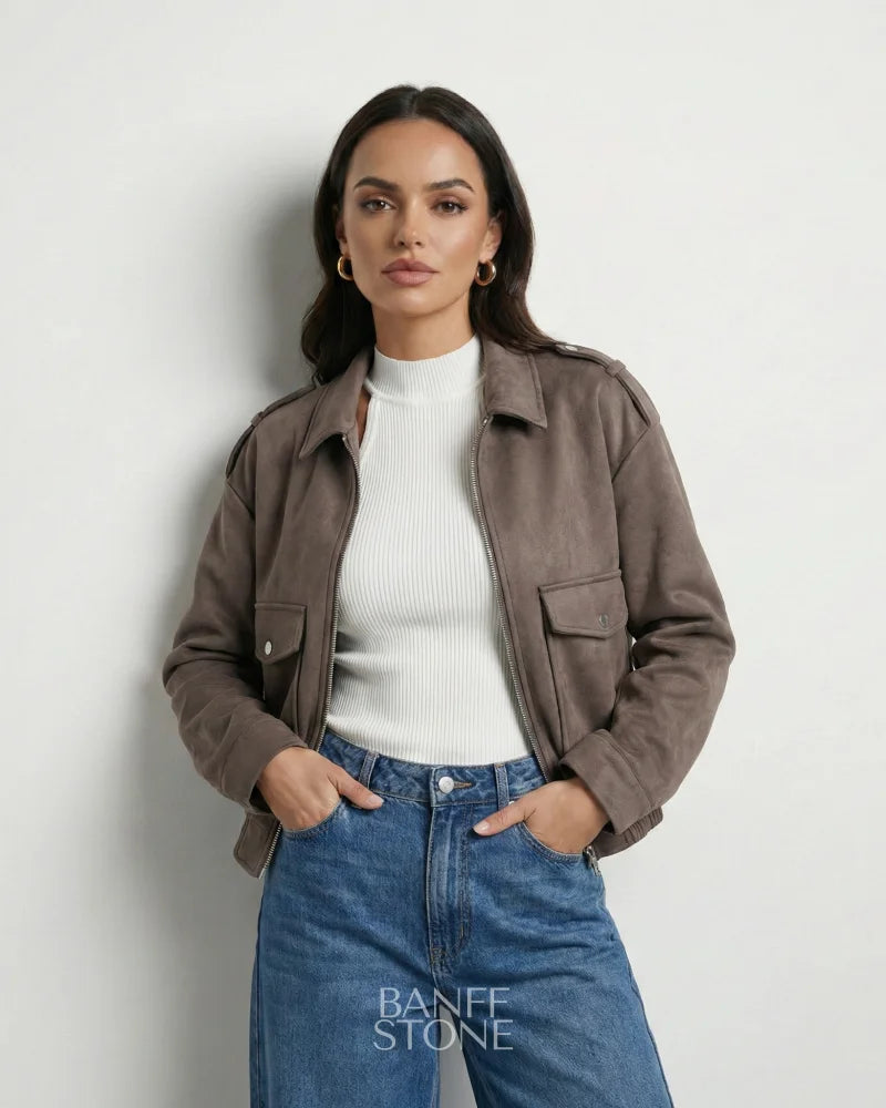 Madison Suede Jacket Grey / S