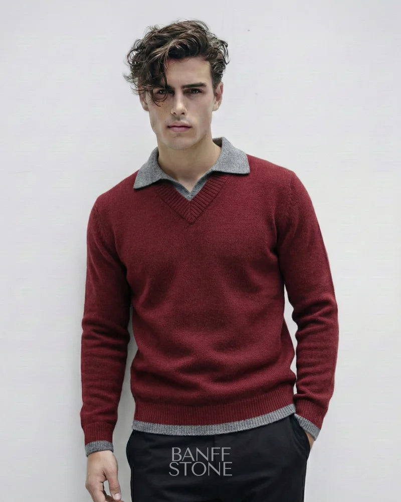 Oxford Sweater Bordeaux Red / M