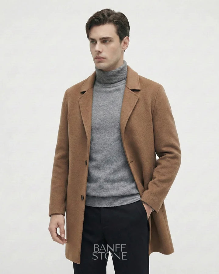 Savile Wool Coat - 100% Wool Camel / M